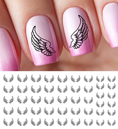 Angel Wings Water Slide Nail Art Decals - Salon Quality 5.5" X 3" Sheet!