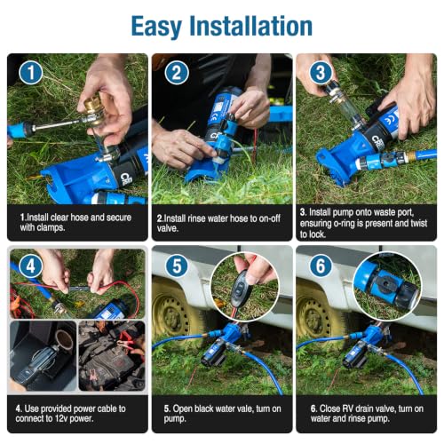 Image of CrestWave RV Macerator Pump, Upgraded 12V Dual-Power, Fast Dump for Campers