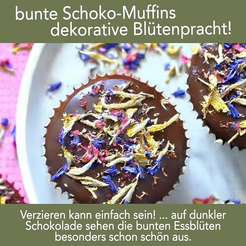 direct&friendly | Bio bunte Blütenmischung | 250g | farbenfroher Essblüten-Mix aus Rosen-, Ringelblumen- und Kornblumenblütenblättern