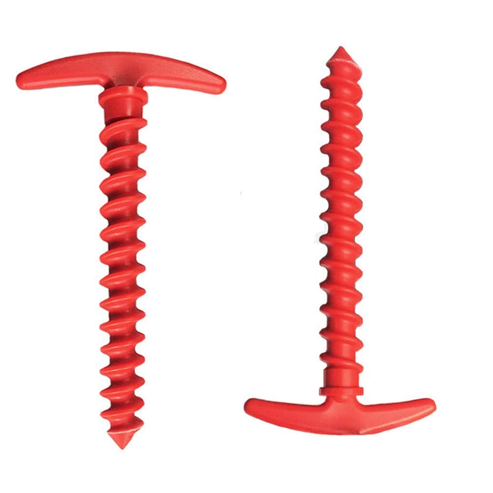 Lot De 10 Piquets De Tente En Plastique En Forme De T – 14,5 Cm, Rouge, Pour Camping, Bâche, Auvent, Tapis De Sol