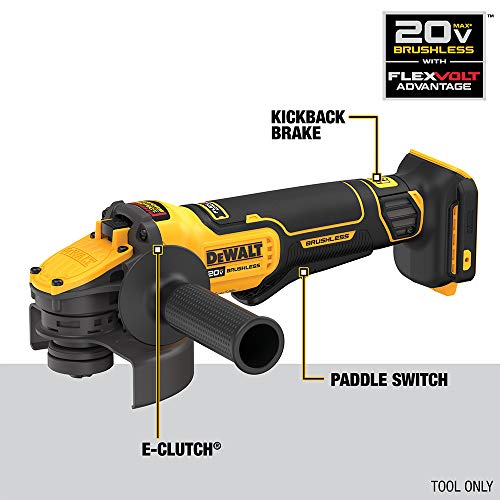 DEWALT FLEXVOLT ADVANTAGE 20V MAX Angle Grinder, Paddle Switch, 4-1/2-Inch to 5-Inch, Tool Only (DCG416B)