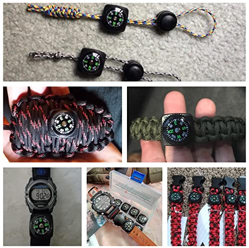 Bayite Hard Shell Liquid Filled Button Compass Set For Survival Watch Band Paracord Bracelet Pack Of 10 #TOP4