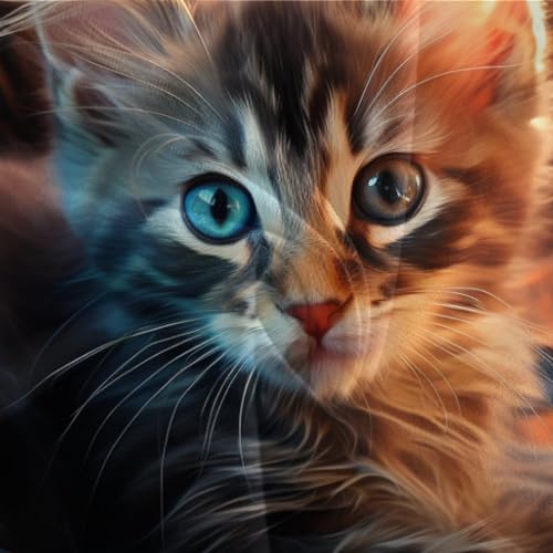 Housses de couettes chat imprimé 3D parure de lit 3 pièces avec fermeture éclair - 8