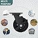 Lygoeege Swivel Heavy Duty Caster Wheel, 6 Inch*2, 800lb Capacity, Black Rim, Solid rubber, Cast Iron,Brake Casters,Outdoor, Flat Free for Carts, Dolly, Workbench,Trolley,DIY tools