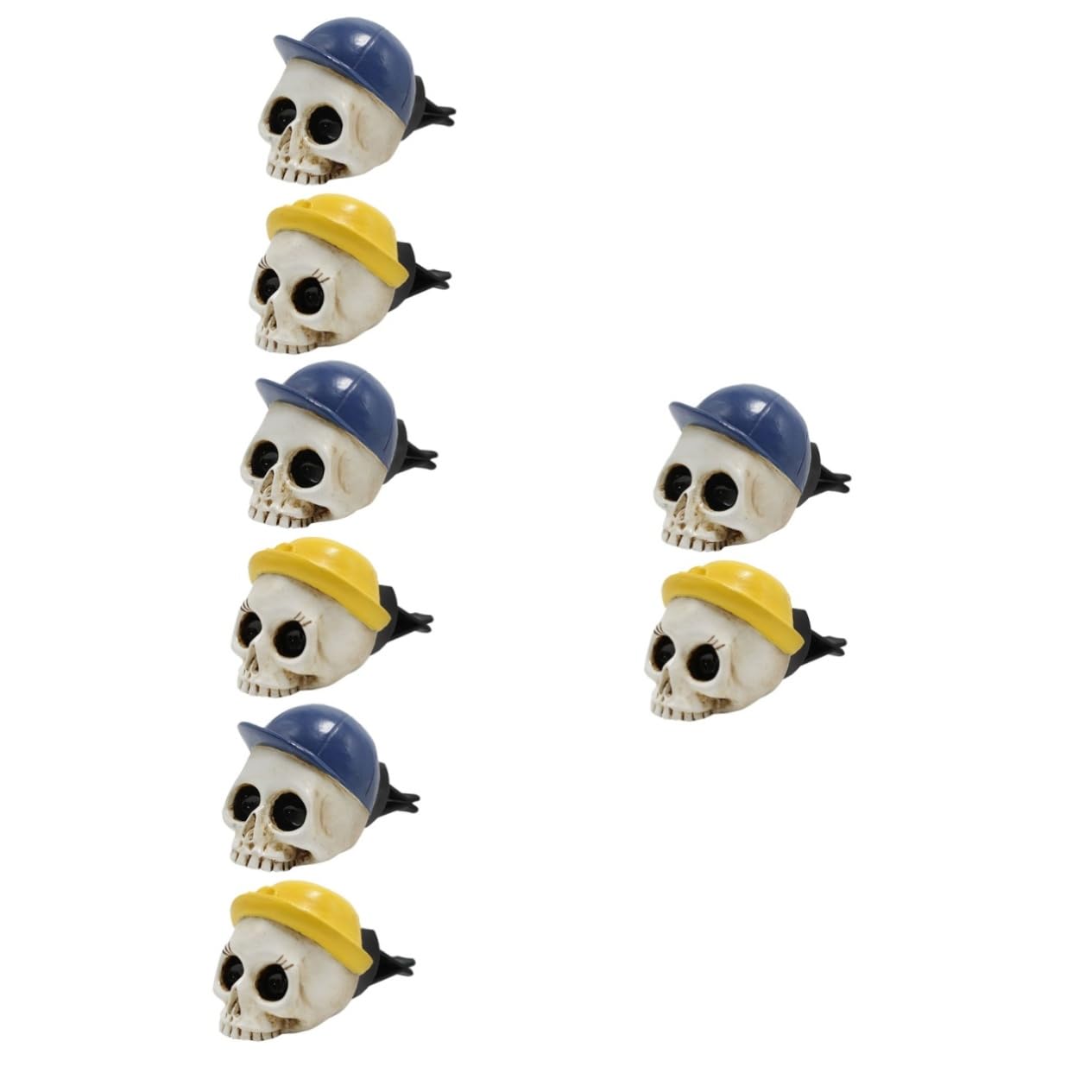 Mobestech 8pezzi Decorazioni Per Auto Forma Di Teschio Clip Per Bocchette Aria Halloween Accessori Per Interni Auto Atmosfera Spettrale Per Feste e Viaggi