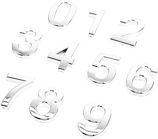 Uonlytech 10pcs Digital House Number Label Sticker Front Door Signs 3D Stickers Metal Stickers Address Plaques Numbers Apartment Number Stickers Number Sticker Plate House Number Sticker Abs
