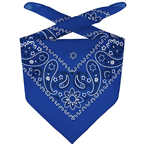 LIPODO Bandana da Uomo/Donna/Bambini - Fazzoletto in 100% Cotone - Fascia Multifunzione Taglia Unica (55 x 55 cm) - Blu Savoia - Una versatilità Senza confini