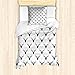 ABAKUHAUS Cervo Set Copripiumino, Testa di Animale Silhouette, Decorativo 2 Pezzi con 1 Federa Cuscino, 135 x 200 cm - 80 x 80 cm, Nero Bianco