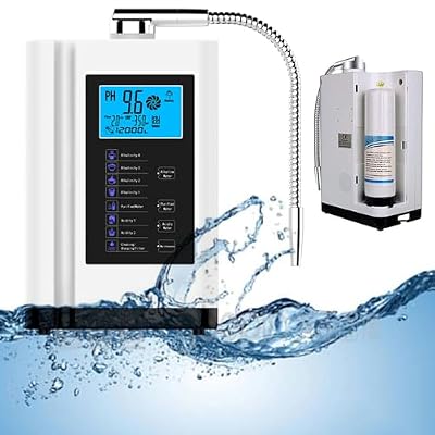 Alkaline Water Ionizer Machine, Home Filtration Produces pH 3.5-10.5 Water, 7 Water Settings, Up to -500mV ORP, 6000L Per Filter,Auto-Cleaning,Intelligent Voice,White