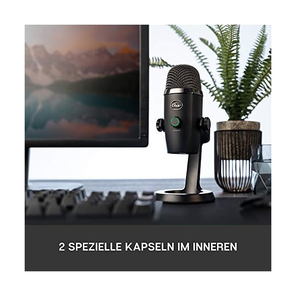Blue Yeti Nano Premium USB-Mikrofon für Aufnahmen, Streaming, Gaming, Podcasting auf PC und Mac, Mit Blue VO!CE-Effekten, Nieren- und Kugelcharakteristik, Latenzfreies Monitoring - Schwarz – Bild 4