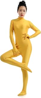 Traje De Cuerpo Completo For Hombre Y Mujer, Vestido Elegante De Halloween, Zentai, Unisex, Niño, Adulto, Mono Original, Disfraz De Carnaval, Ropa De Baile (Color : Yellow, Size : Kids/s/100-110cm)