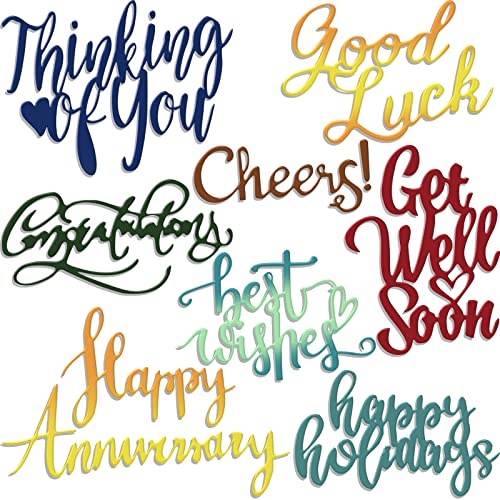 16 Pieces Cutting Dies Word Dies for Card Making Celebration Cutting Dies Embossing Script Die Stencils for DIY Scrapbook Card Making Supplies (Classic Style)
