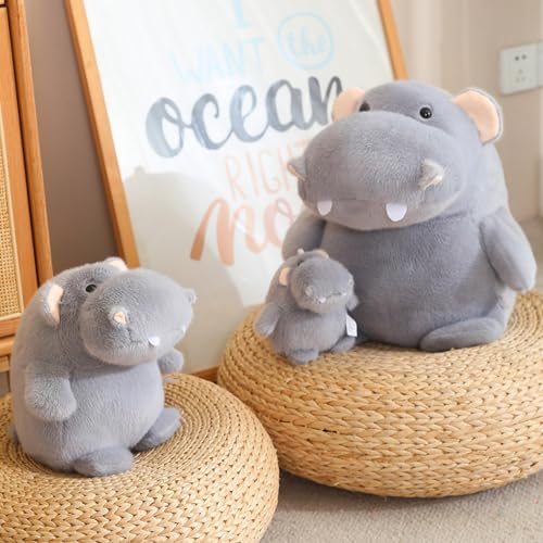 AQCQDQ Nilpferd Plüschtier, Kuscheltier, Stofftier, Plüsch Spielzeug, Weiche Flauschige Schmusekissen, Kinderzimmer Deko, Wurfkissen, Geschenke (12cm)