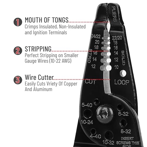 Mr. Pen- Wire Stripper, 8 inch, Red, Wre Stripper Tool, Wire Strippers, Wire Cutter Stripper, Wire Sripping Tool - Image 3