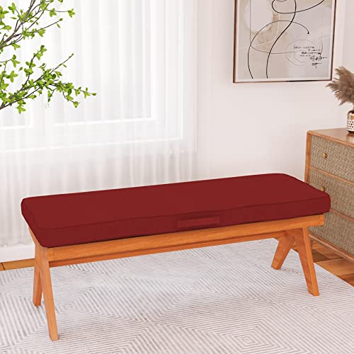 Focuprodu Bench Cushions.double Piping Bench Cushions For Indoor/Outdoor Furniture,45X18 Inchs Outdoor Bench Cushions For Courtyards, Terraces, Swing Cenches (45X18X2.5, Red) #TOP6