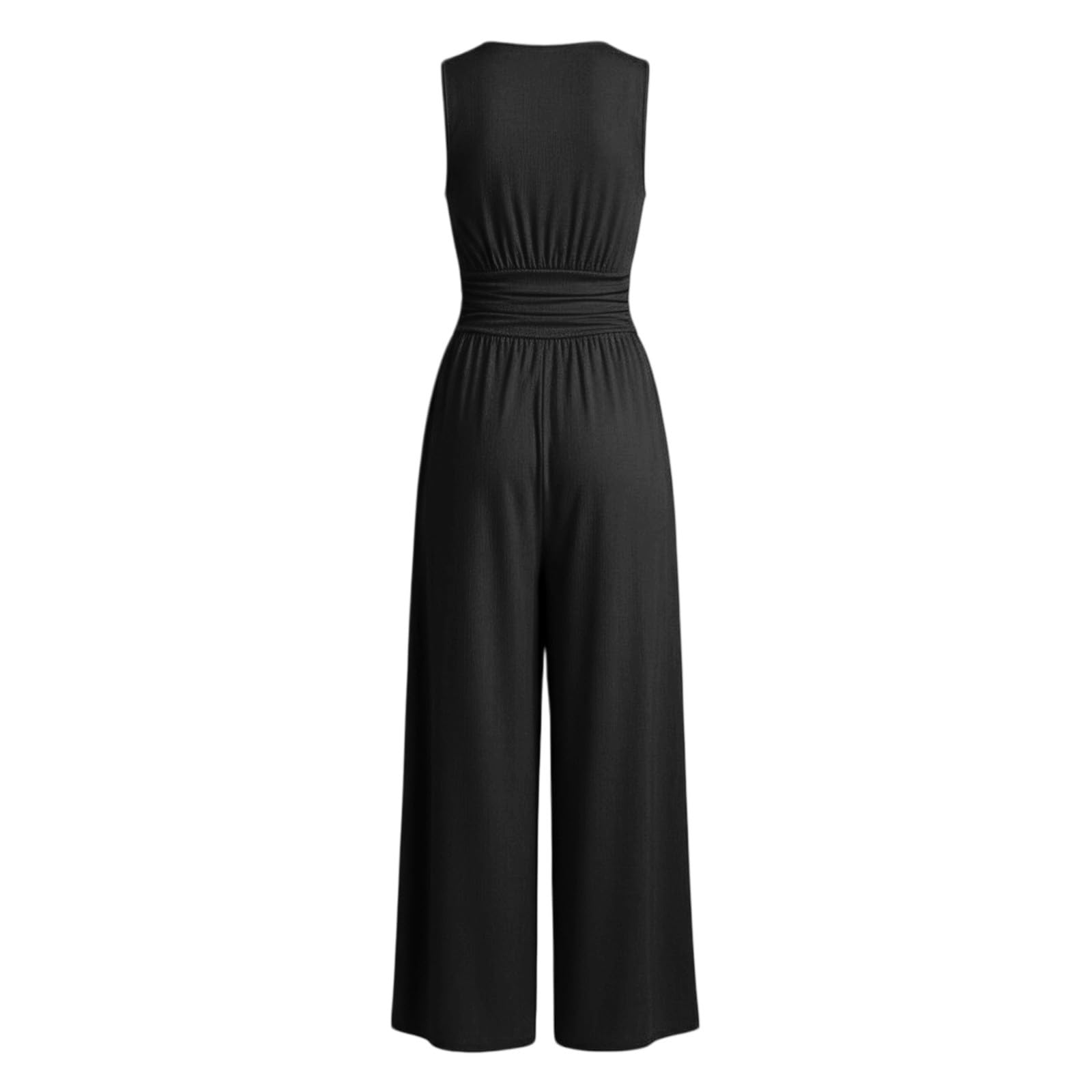 Tuta Elegante Donna Cerimonia Curvy,Jumpsuit Lunga Intera Senza Maniche Scollo a V Casual,Salopette Estiva Pantaloni Larghi Slim Fit,Monopezzi Tutina Festa Da Sera,Overalls Cocktail Jumpsuits