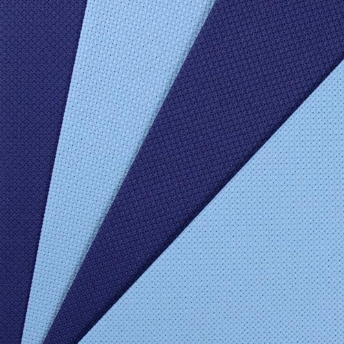Image of KCS 4 /6 pc of 12 inch x 18 inch 30cmx45cm 16CT Counted Cotton Aida Cloth Cross Stitch Fabric (Light Blue+Royal Blue, 4 pc)