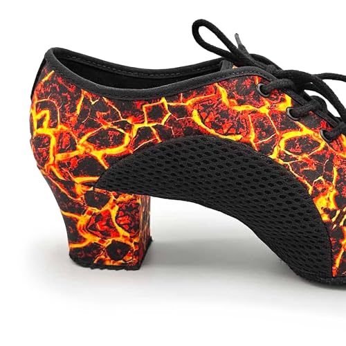 Lace Up Ballroom Shoes, 1.5 Inch Heel, Mesh Inserts - Lacey Schwimmer - Jive BL3023
