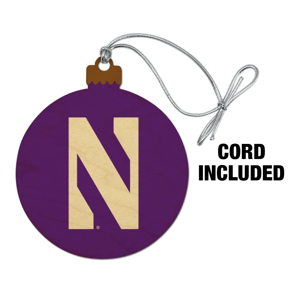 GRAPHICS & MORE Northwestern University Primary Logo Wood Christmas Tree Holiday Ornament