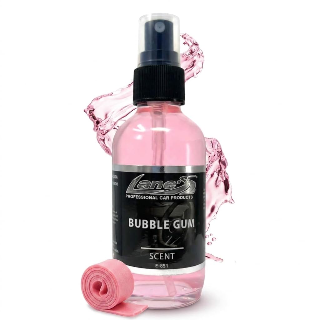 Lane's Ambientadores de coche de alta calidad, con aroma a chicle a base de agua, 4 onzas, eliminan los malos olores de mascotas y alimentos del interior del coche, alfombra, tapicería, ideal para