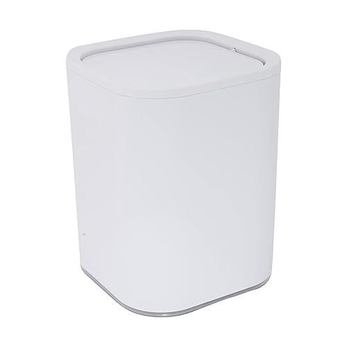 Miniatura 6 de Bath Bliss Paquete de 2 cubos de basura acrílicos de 8 L  Dimensiones 7.5 x 7.5 x 10 pulgadas  Blanco  Contemporáneo  Tapa oscilante  8 litros