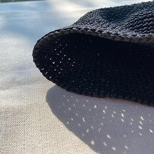 Raffia Ribbon for Gift Wrapping, Packing Paper Twine, Craft Ribbon Raffia Yarn for Crochet - 1/4'' Wide, 100 Yards, Black