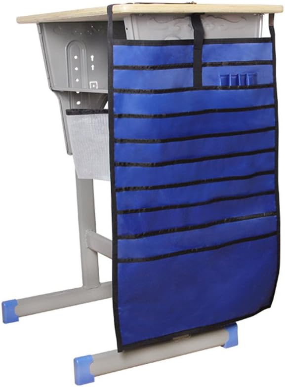 DFHHG® Student Book Stand 64 * 43 Cm Desk Hanging Book Bag Black Brown Color durable ( Color : Blue )