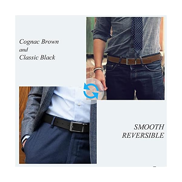 CHAOREN Reversible Belt for Men - Leather Belt for Men 1 3/8" Black & Brown for Dress Pants - Adjustable Belt Trim to Fit (mens belt men belt) - Image 9