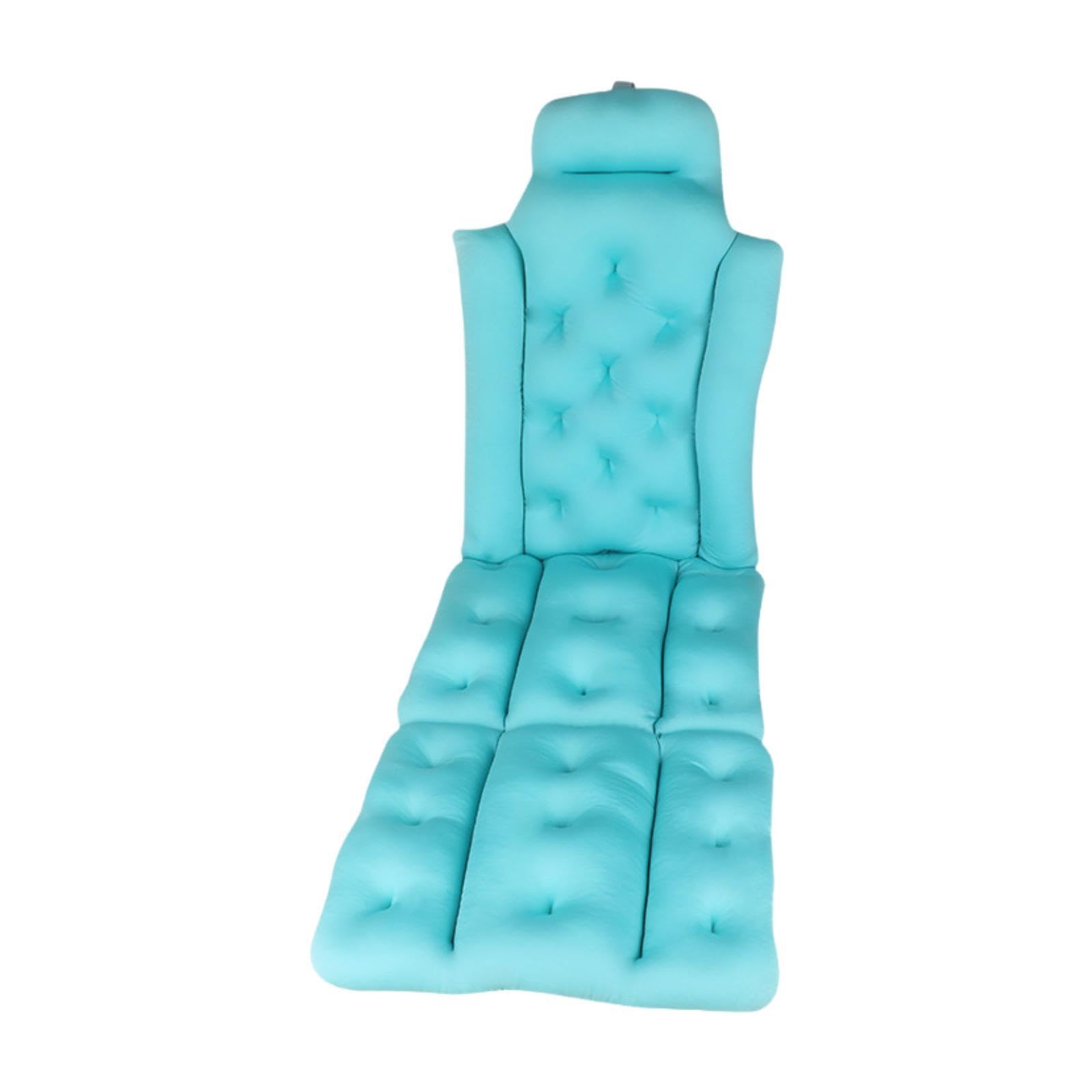 Fenteer Cuscino Vasca da Bagno Cuscino Corpo Intero Poggiatesta Vasca Materassino Vasca Ergonomico Materiale Traspirante E Antiscivolo Adatto Adulti Relax Ben, Blu