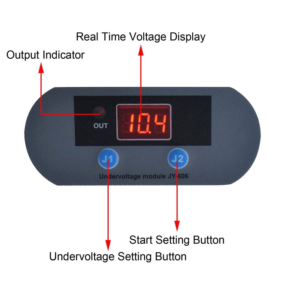 Scheda Protezione Controller Carica Batteria CC 12V,Controller Sottotensione 20A Protezione Tensione Batteria Monitor Scaricamento Eccessivo Batteria con Pannello Montaggio
