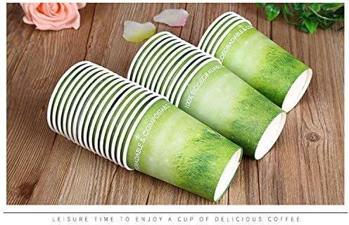 A+ DESIGN Special Green Grass Design Paper Hot Coffee Cups Eco-friendly,100% Blodegradable&Compostable (Green grass, 50 count, 8 oz) - Image 4