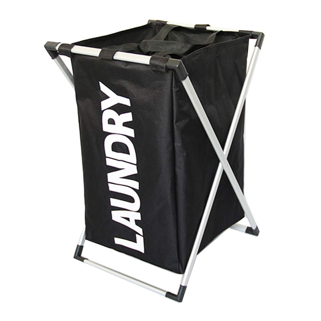 Laundry Baskets Foldable Metal X-frame Dirty Clothes Sorter Laundry Hamper Washing Clothes Storage Bin with Handles