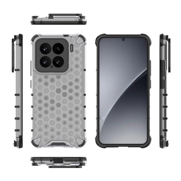 Image of Hard PC Back Case Cover for Xiaomi 15 Honeycomb Pattern Anti Slip Ultra Thin Shockproof Reinforced Corners (Polycarbonate|Clear)