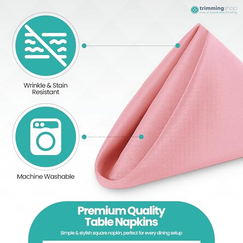 Servilletas de mesa rosa bebé para eventos y cenas en casa 4