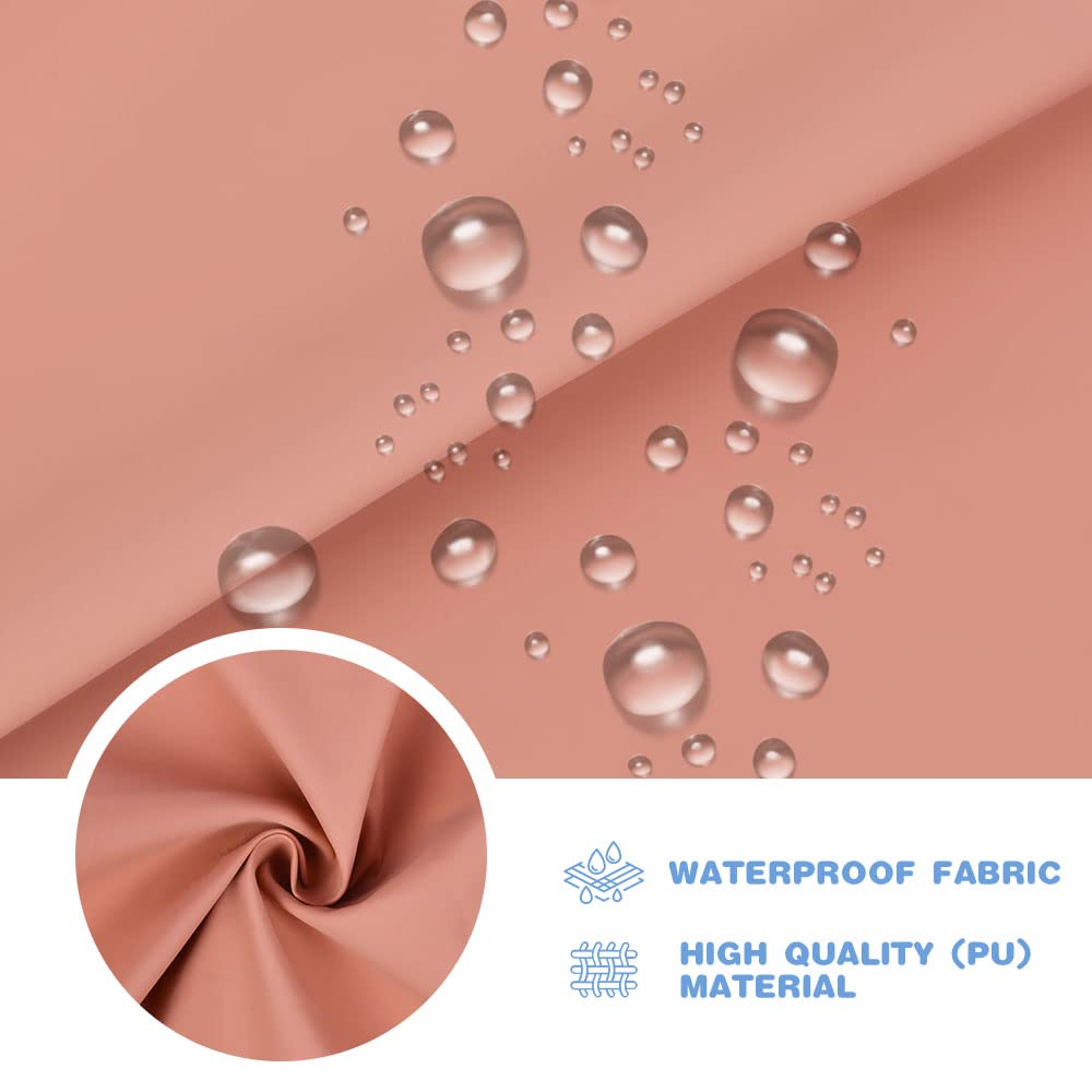 Vicloon Bavaglino a Manica Lunga, Bavaglini Pappa Svezzamento, Bavaglino Impermeabile con Tasca Frontale, Bavaglino in Tessuto PU Impermeabile, Drool Bavaglini per Bambini da 6 a 12 Mesi, Colore Rame