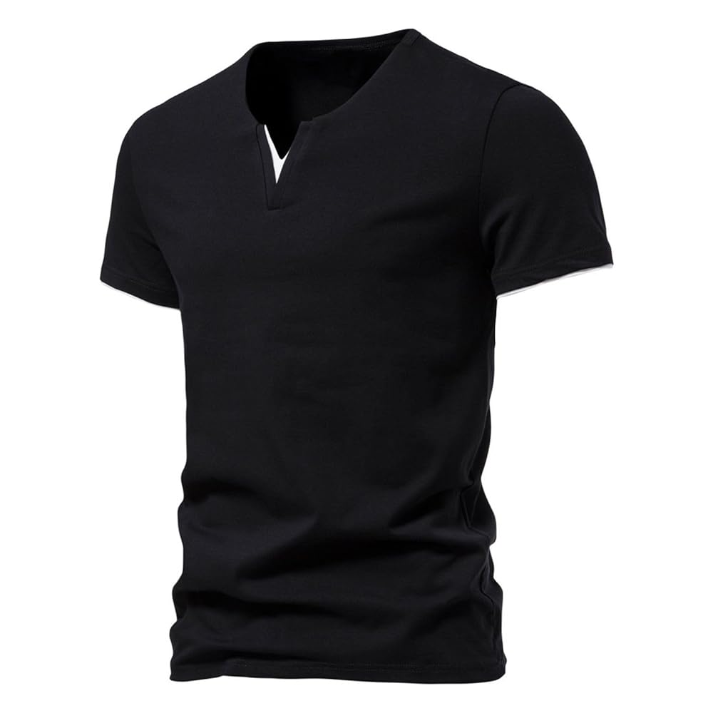 ☆KHAKIPOINT☆ Basic Uneck Tshirt black Black V-Neck – Organic Signatures
