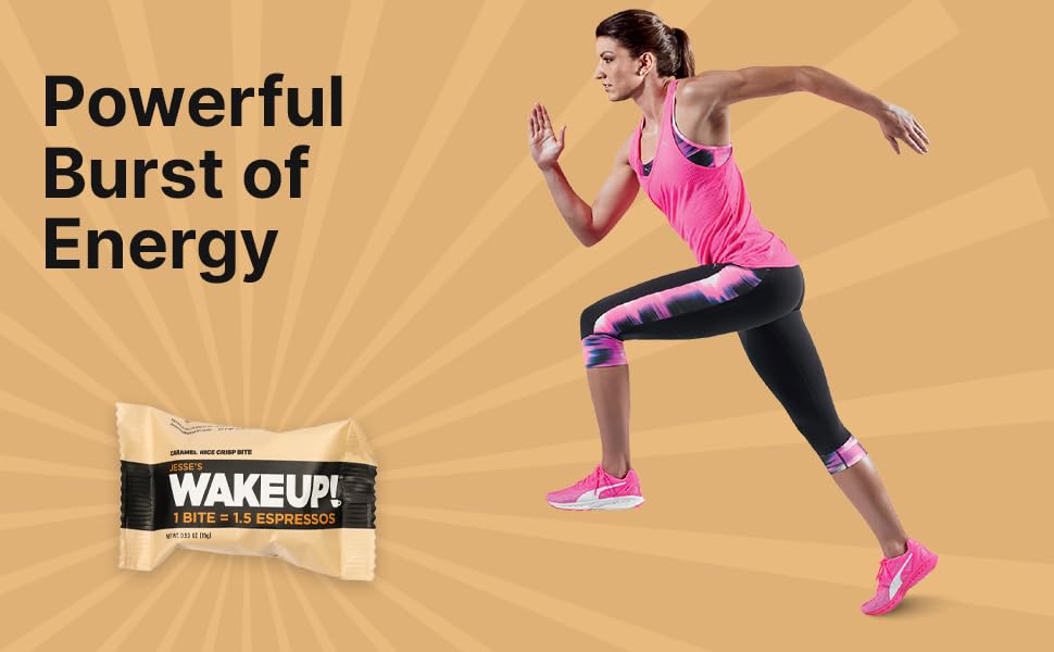 Image of WAKE UP! Caffeinated Protein Bites - VALUE PACK - 6 Cartons (48 Bites) 3 Caramel & 3 Peanut Butter Proprietary Blend with 175mg Caffeine (1 Bite = 1.5 Espressos) Boosts Focus & Clarity - Gluten-Free, Vegetarian, Kosher