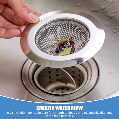 Colador para fregadero de cocina Acero inoxidable 4.5 pulg 3 unidades miniatura 4