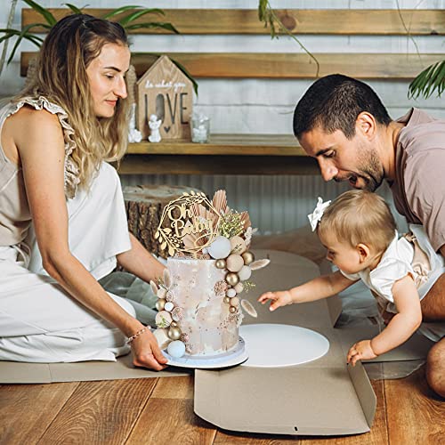 Wood Oh Baby Cake Topper Boho Balls Cake Topper Decorations For Boho Baby Shower Birthday Wedding Gender Reveal Cake Decorations (Gray) #TOP4