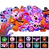 50 Stück Luminous Halloween Rings, LED-Licht-Weihnachtsring,Blinkende Ringe
