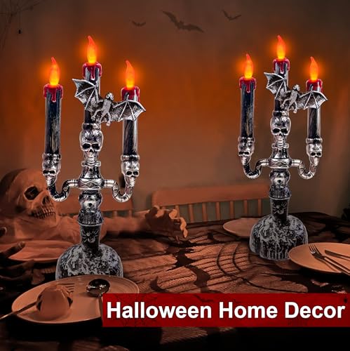 Image of 2 Pack Halloween Decorations Halloween Candles Flameless LED Lights