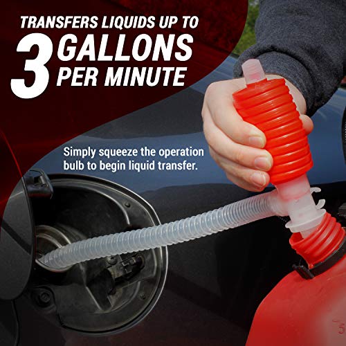 Tera Pump Trdp14 Gas Siphon Manual Hand Fuel Pump, Liquid Transfer Pump For Light Oils, Kerosene, Or Water Based Chemicals #TOP1