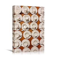 Canvas Wall Art Coffee Platter Coffee Drinks Farmhouse/Country Kitchen Multicolor Photography Urban - 12x18 inches