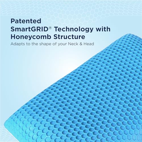 Image of The Sleep Company SmartGRID Hybrid Pillow | Neck & Shoulder Support Sleeping Pillow | Ideal for Stomach and Back Sleepers | 26 x 16 Inches | 4 inch Height | White | Pack of 1