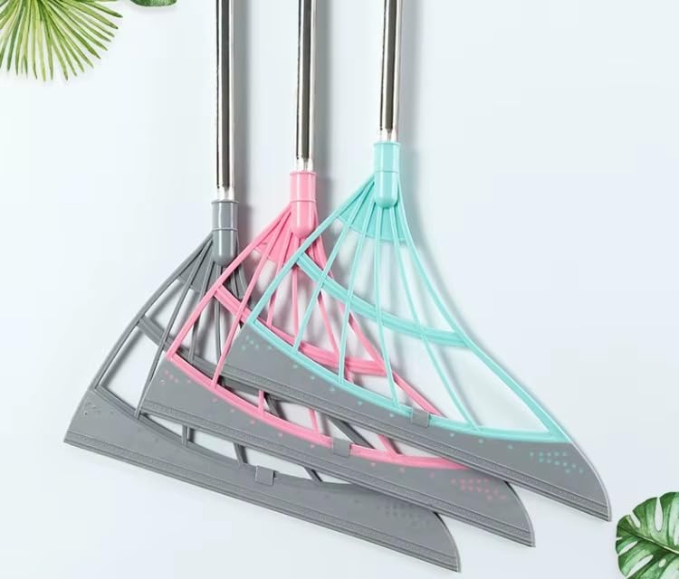 Multifunction Magic Broom, 2-in-1 Water Scraping and Sweeping, Adjustable Length Handle, Silicone and Rubber Bristles, for Pet Hair, Carpet, Tile, Glass, Floor-image-48