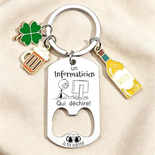 Cadeau Geek Porte-Clés Idée Cadeau Collègue Unique - Porte Clef Original Personnalisé Idéal pour Noël, Cadeaux Anniversaire (Informaticien) – vue 4