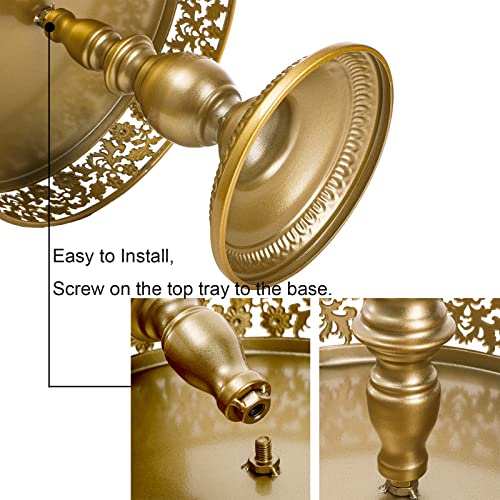 Jucoan 10 Pieces Gold Metal Cake Stand Set, Cupcake Holder Pastry Candy Fruits Serving Plate, Gold Dessert Table Stands and Trays Set for Wedding Birthday Baby Shower Bridal Shower Tea Party by Jucoan - Image 4