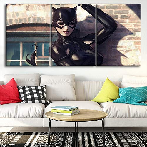 Tableau sur toile chat pour salon : triptyque moderne et chaleureux - 5