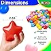 Heopeis 200 Star Ball Pit Balls Hearts for Toddlers Phthalate Free BPA Free Crush Proof Plastic - 7 Bright Colors in Reusable Play Toys for Kids with Storage Bag Indoor Outdoor