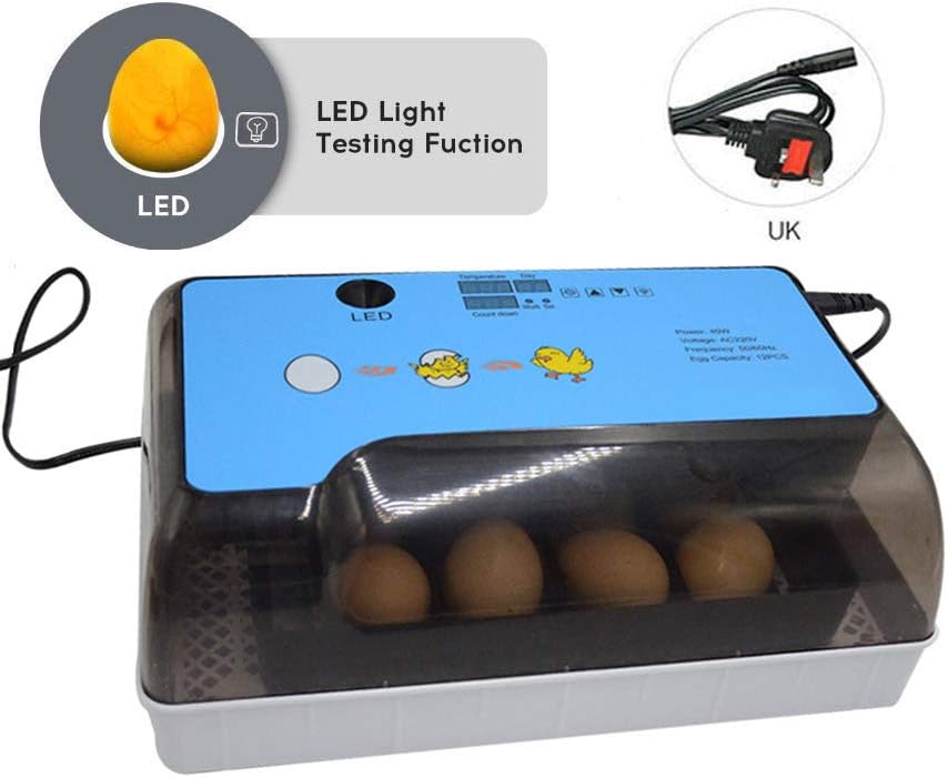 Miraitian Egg Incubator Digital Fully Automatic Hatcher for 4-35 Eggs Duck Egg,Bird Egg,Turkey Egg Poultry Eggs Hatcher Auto-Turning Simulate the original hatching mode,LED Screen display temperature